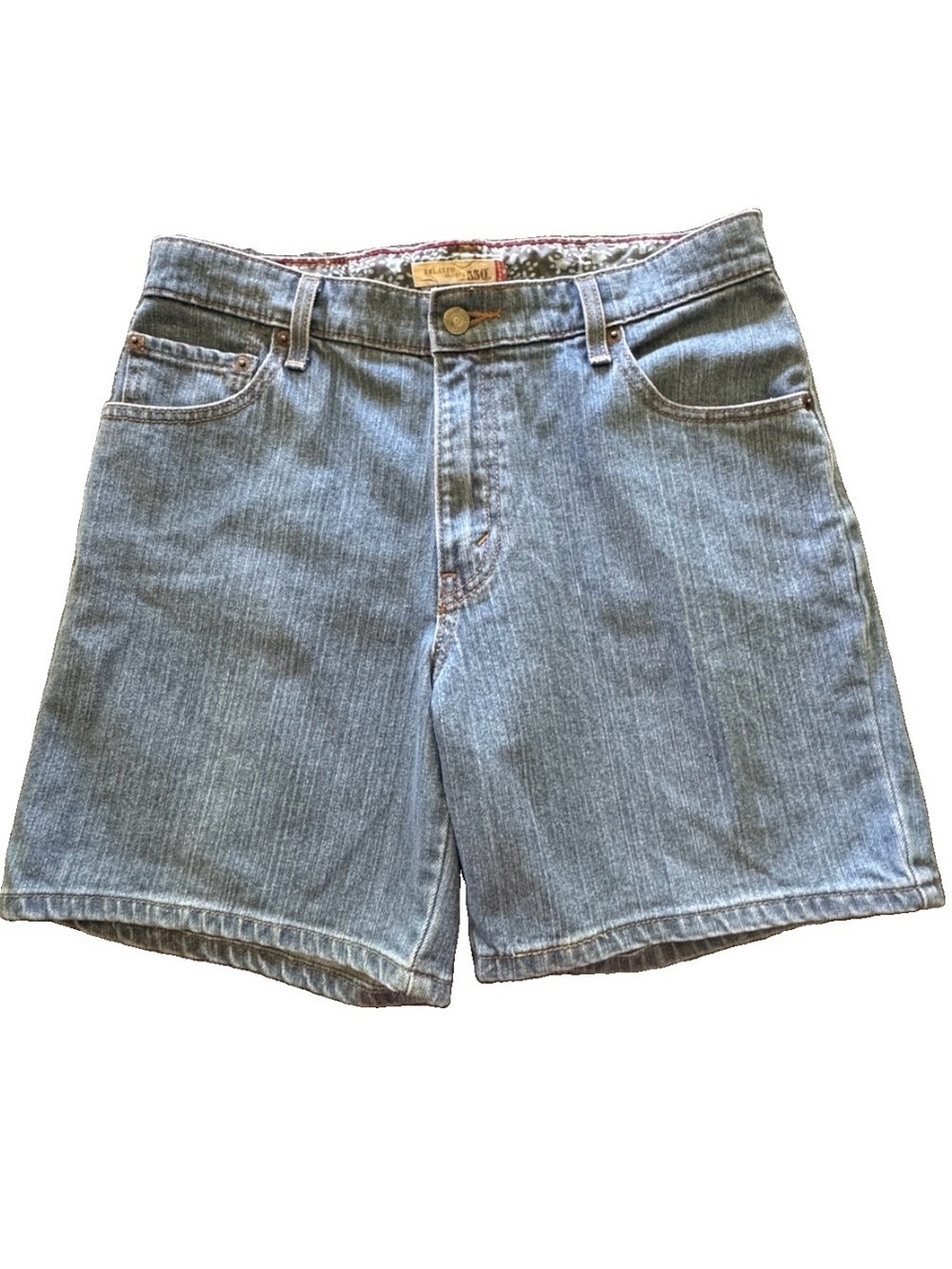 Levi’s 550 Relaxed Denim Shorts Floral Waistband Light Wash Jean Shorts 10 - Picture 9 of 13